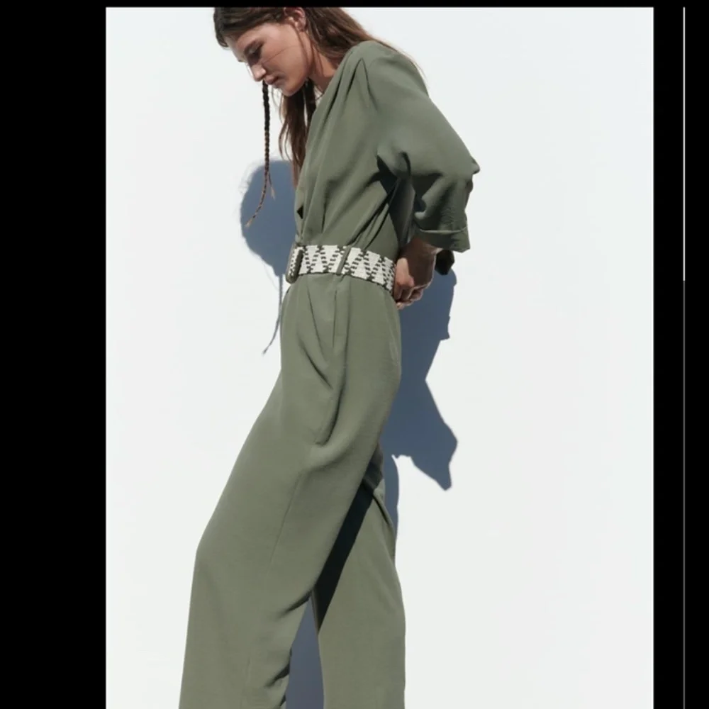 💚 Zara Long Belted Jumpsuit – Size M NWT